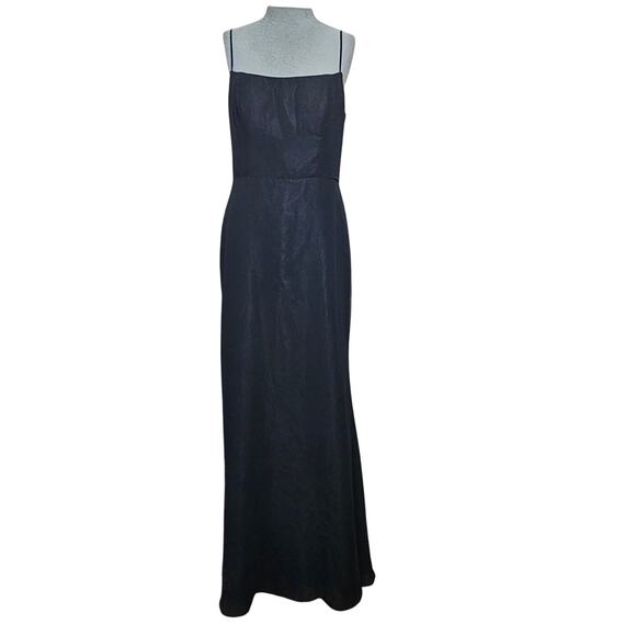 Black Satin Sleeveless Lace Back Maxi Dress Size 10 New with Tag - Picture 1 of 4